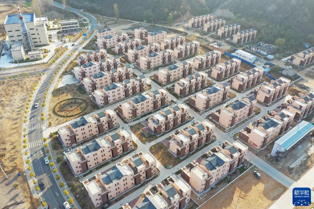 河北阜平县史家寨搬迁安置区（2020年10月29日摄，无人机照片）。